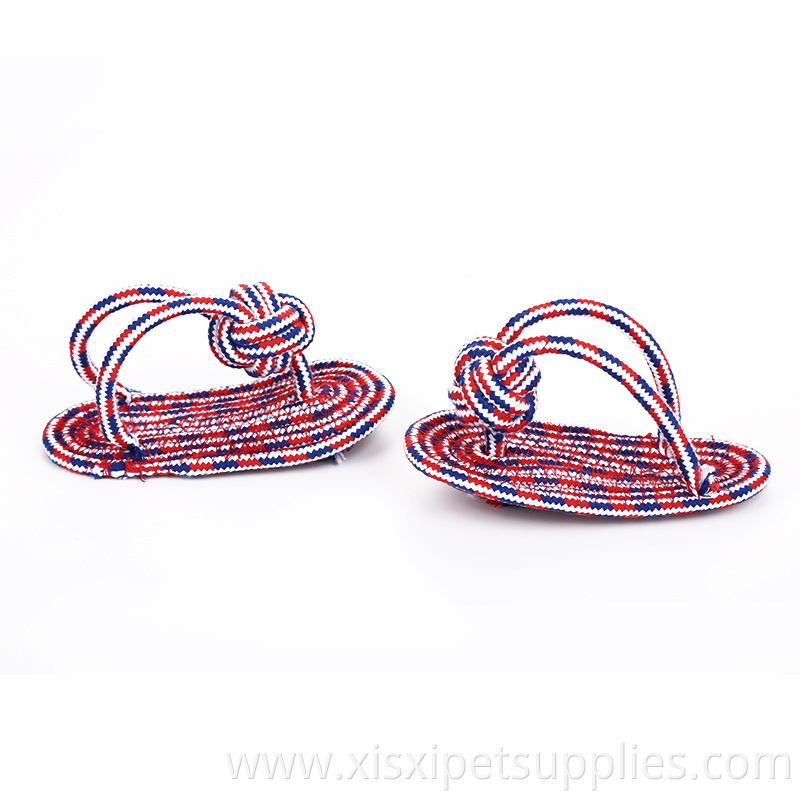 Wholesale Cotton Rope Slipper Shape Puppies Molar Clean Teeth Dog Chew Activity Toy